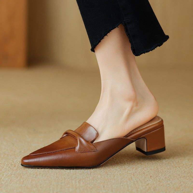 Marloe | Pointed Leather Mules