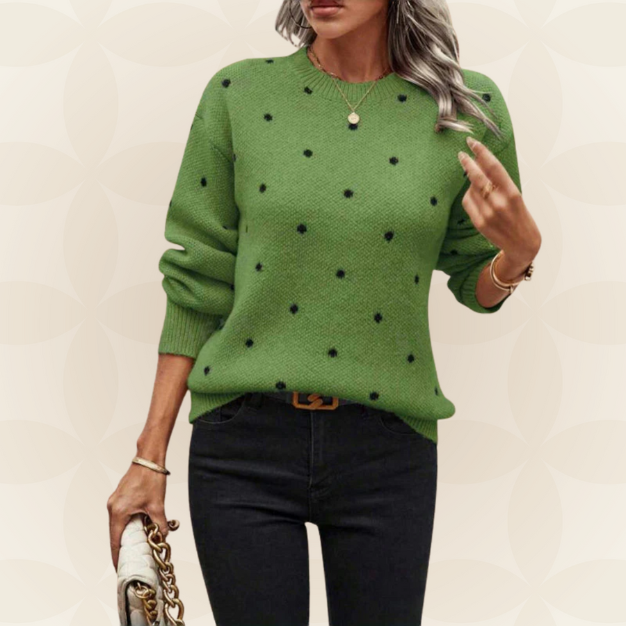 Angelique | Soft Sweater with Subtle Polka Dot Detail