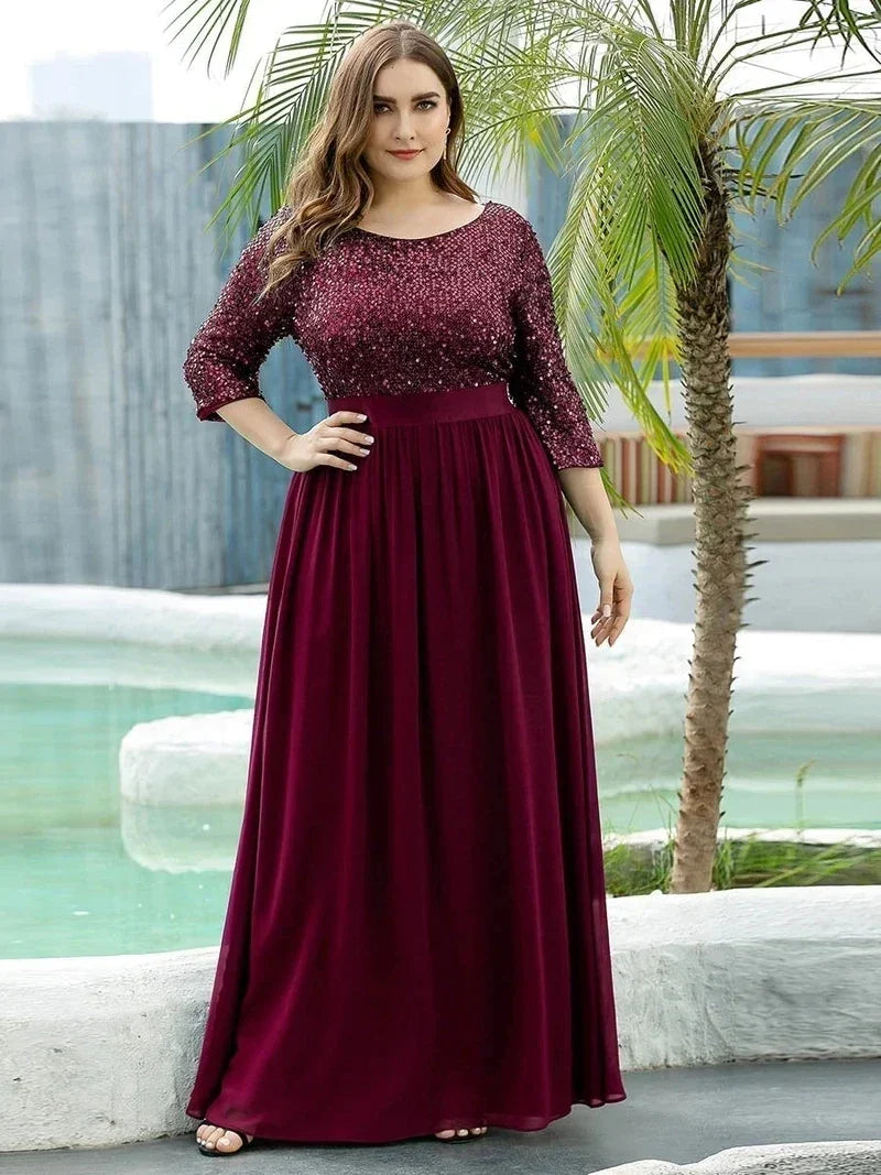 Odette | Sequin A-Line Long Sleeve Dress