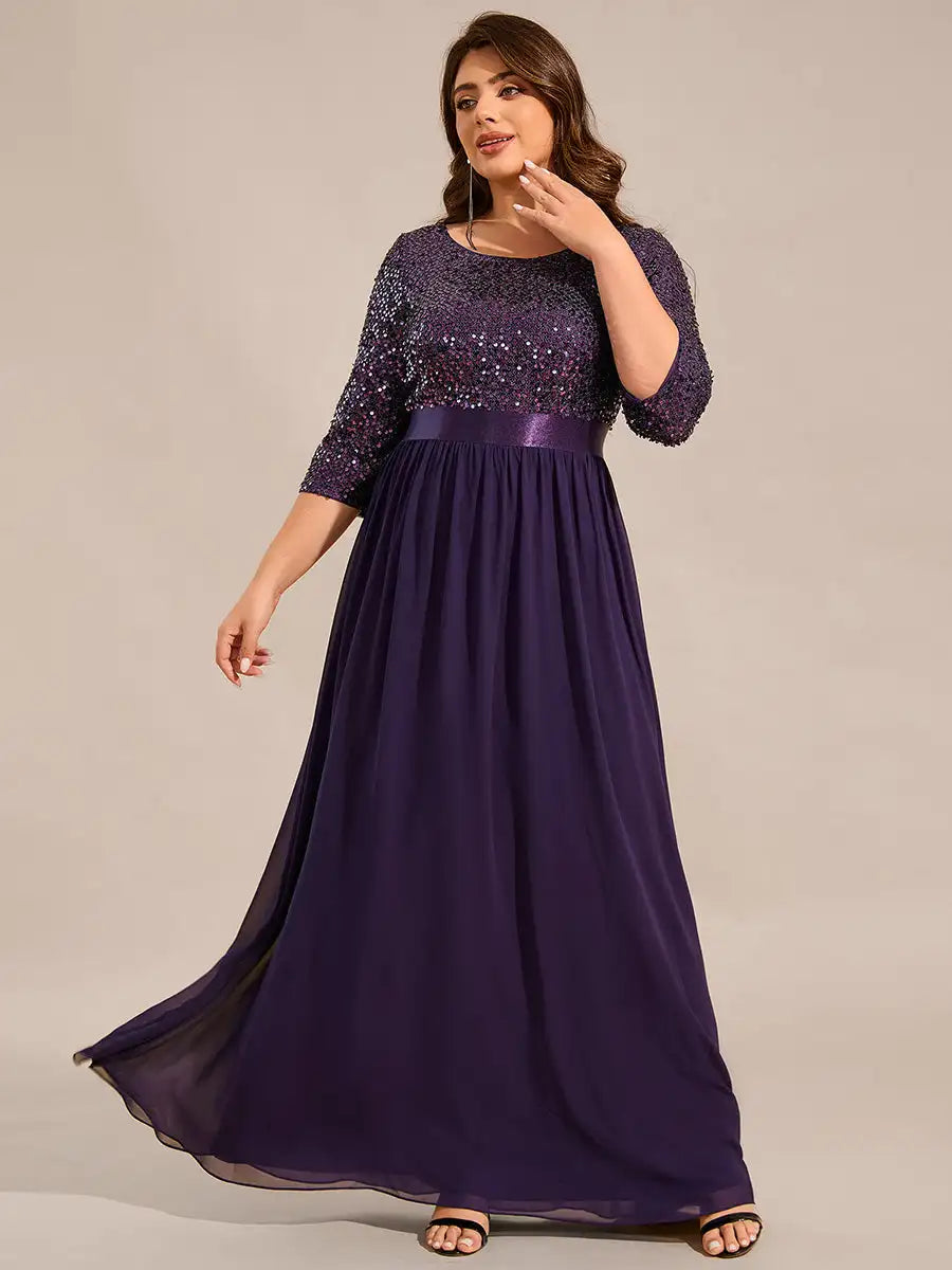 Odette | Sequin A-Line Long Sleeve Dress