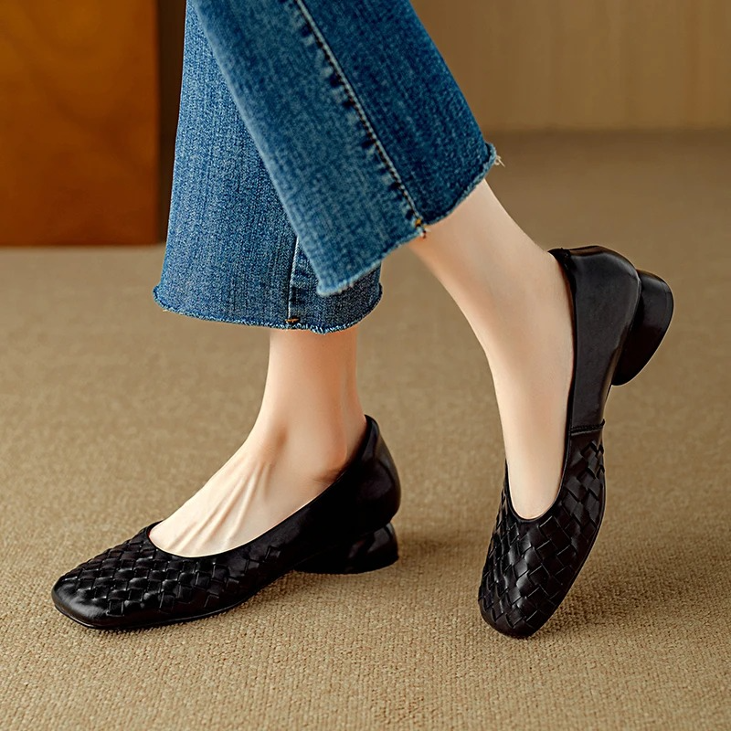 Åsa | Ballerine in pelle intrecciata senza tempo