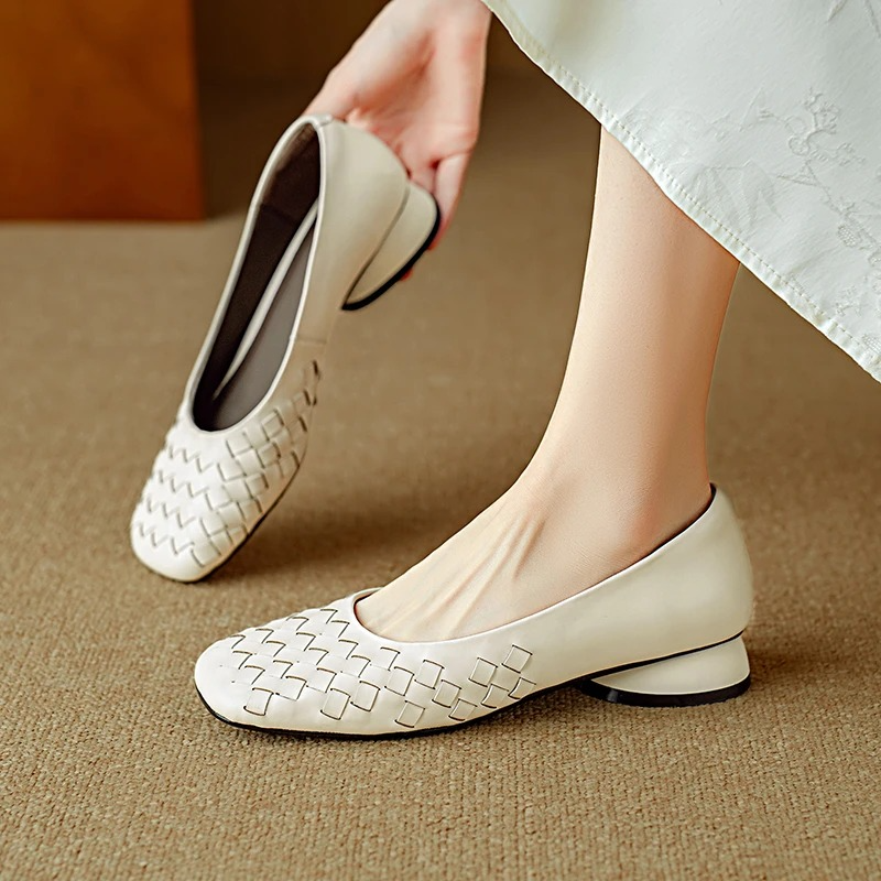 Åsa | Ballerine in pelle intrecciata senza tempo