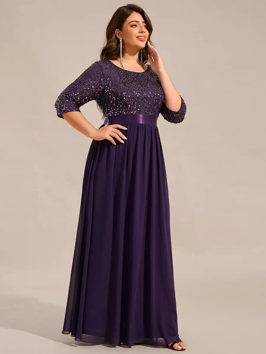 Odette | Sequin A-Line Long Sleeve Dress