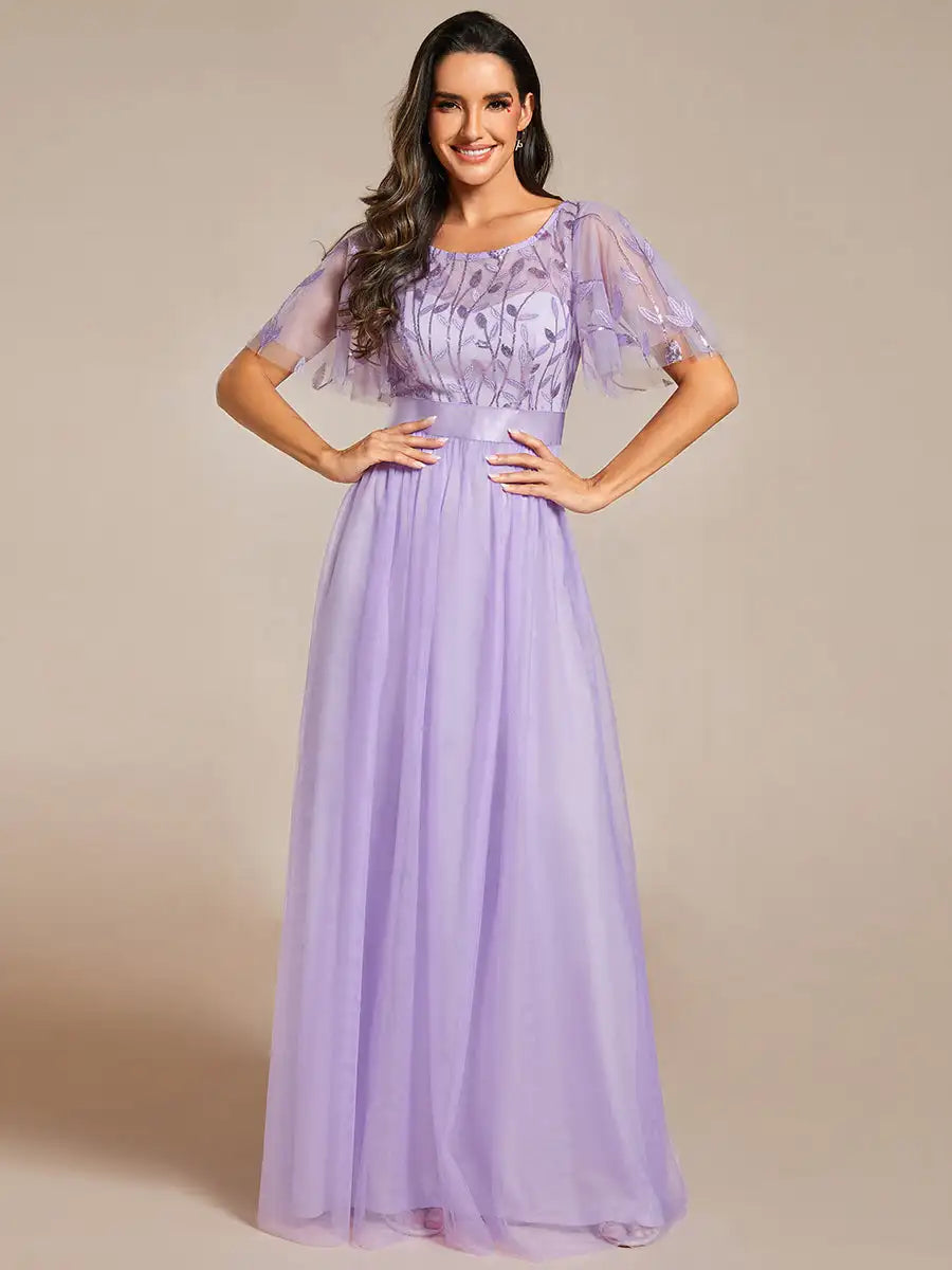 Margot | Sequin Maxi Dress with Short Sleeves