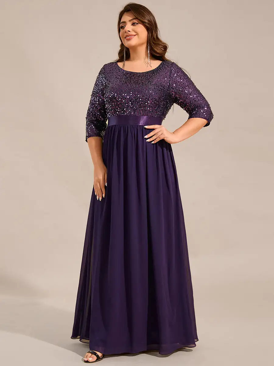 Odette | Sequin A-Line Long Sleeve Dress