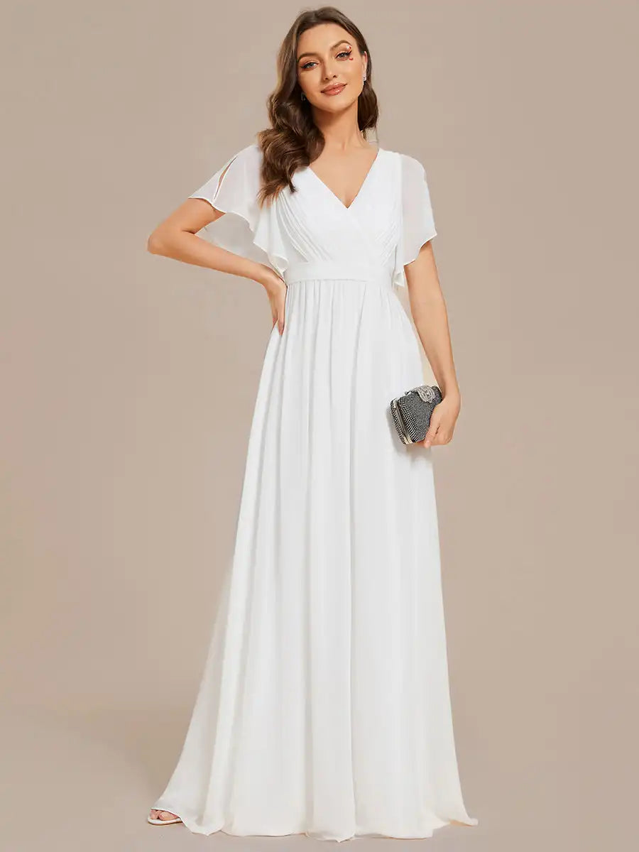 Simone | Classic A-Line Chiffon Evening Dress