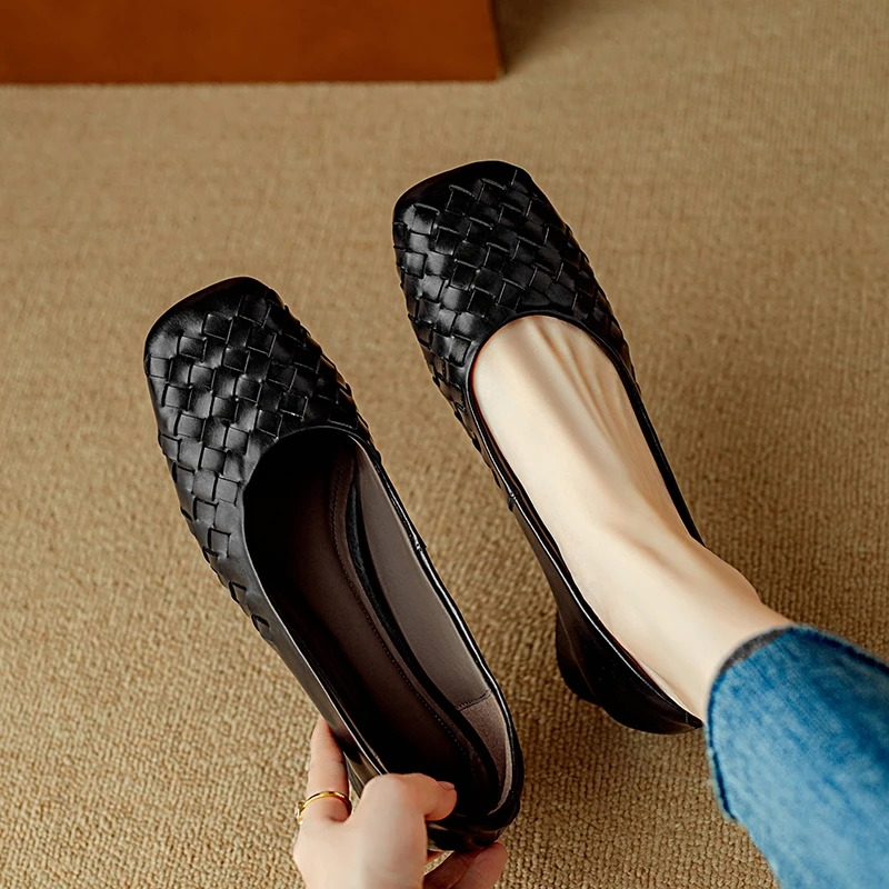 Åsa | Ballerine in pelle intrecciata senza tempo