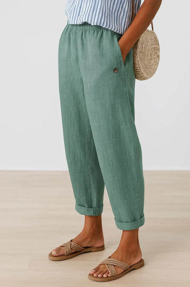 Elara | Pantaloni in cotone a taglio dritto