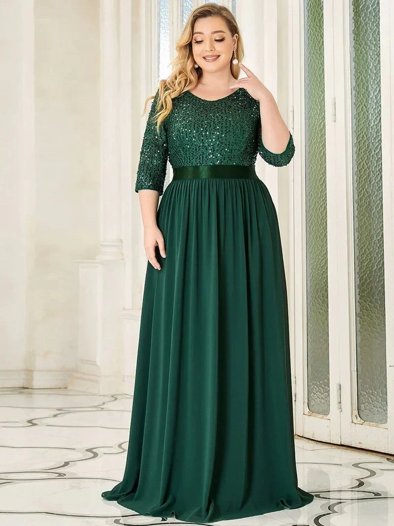 Odette | Sequin A-Line Long Sleeve Dress