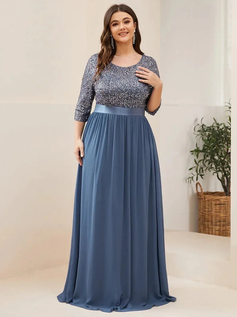 Odette | Sequin A-Line Long Sleeve Dress