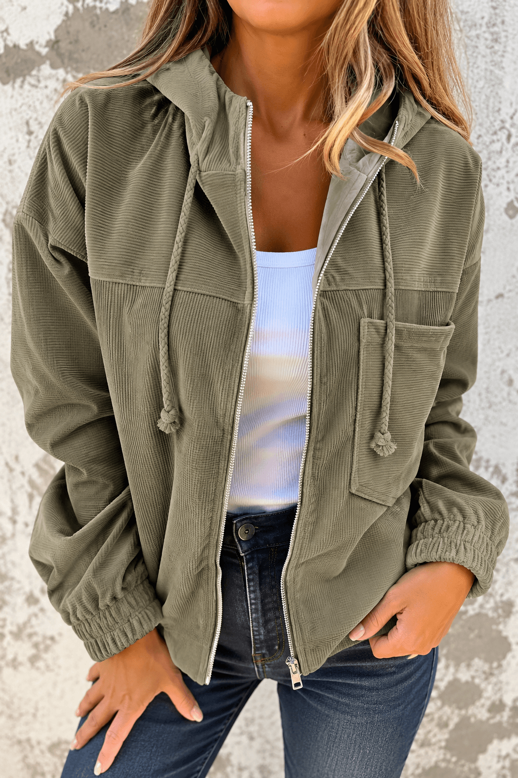 Rosalia | Felpa Chic in Velluto con Cappuccio