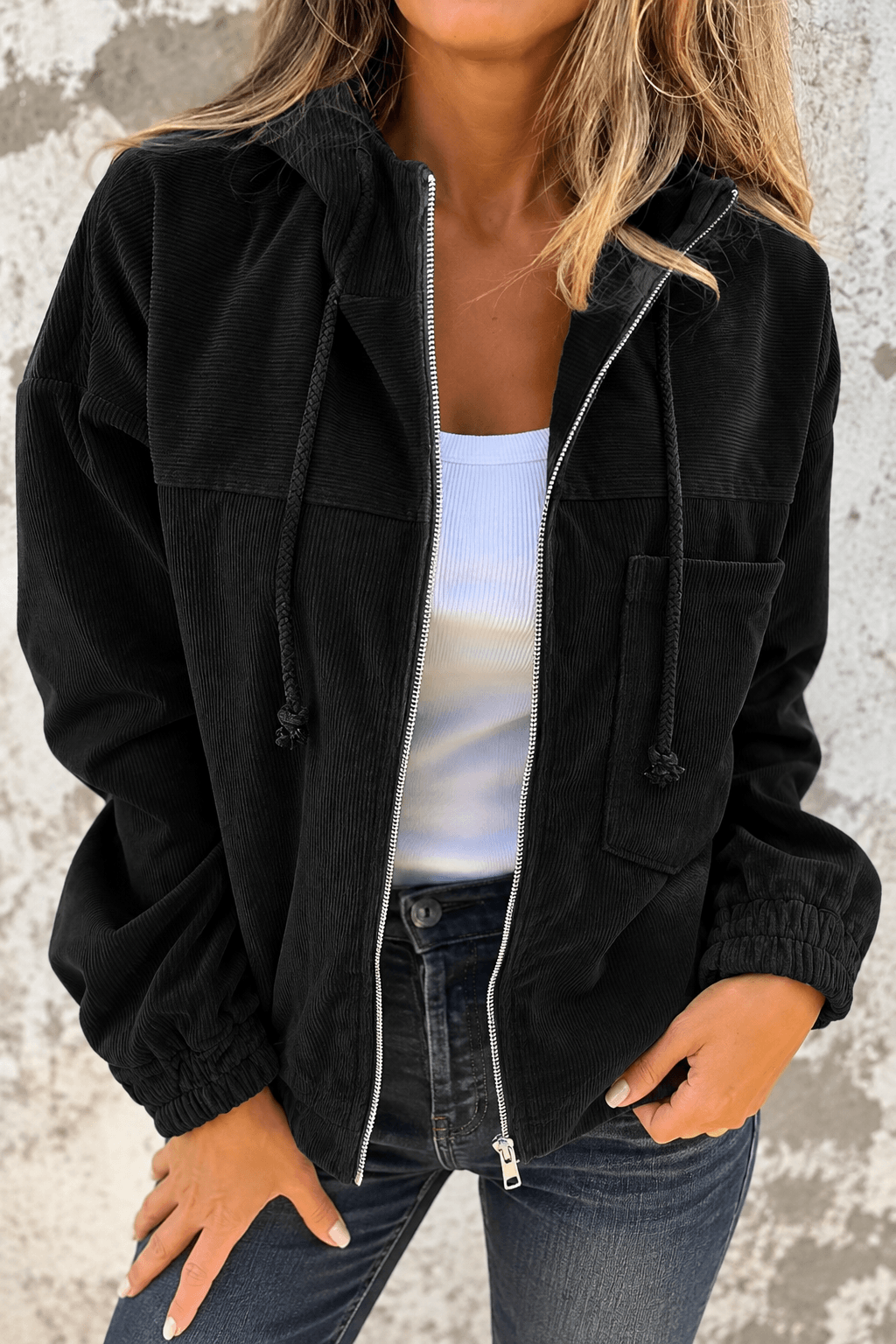 Rosalia | Felpa Chic in Velluto con Cappuccio