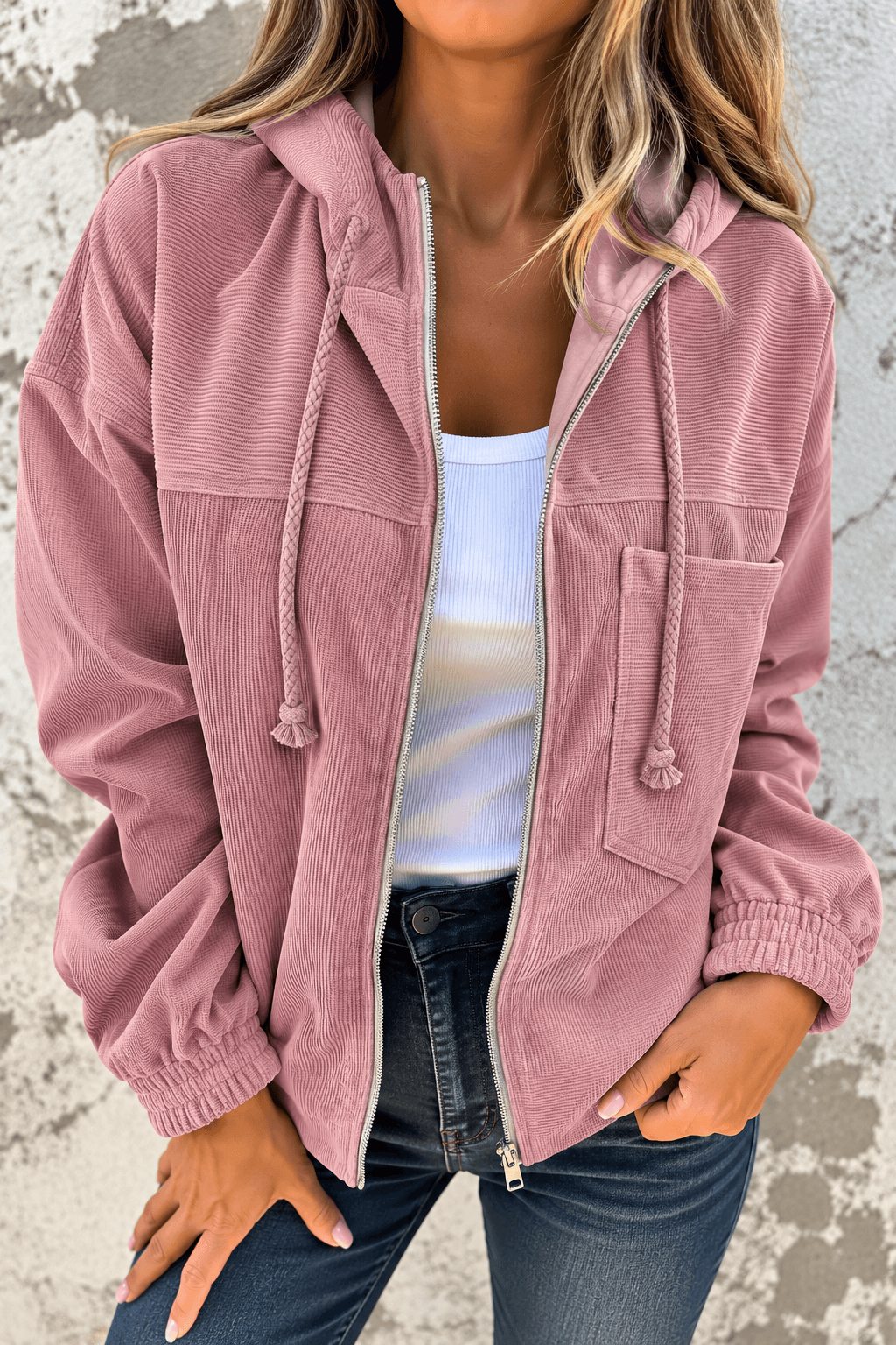 Rosalia | Felpa Chic in Velluto con Cappuccio