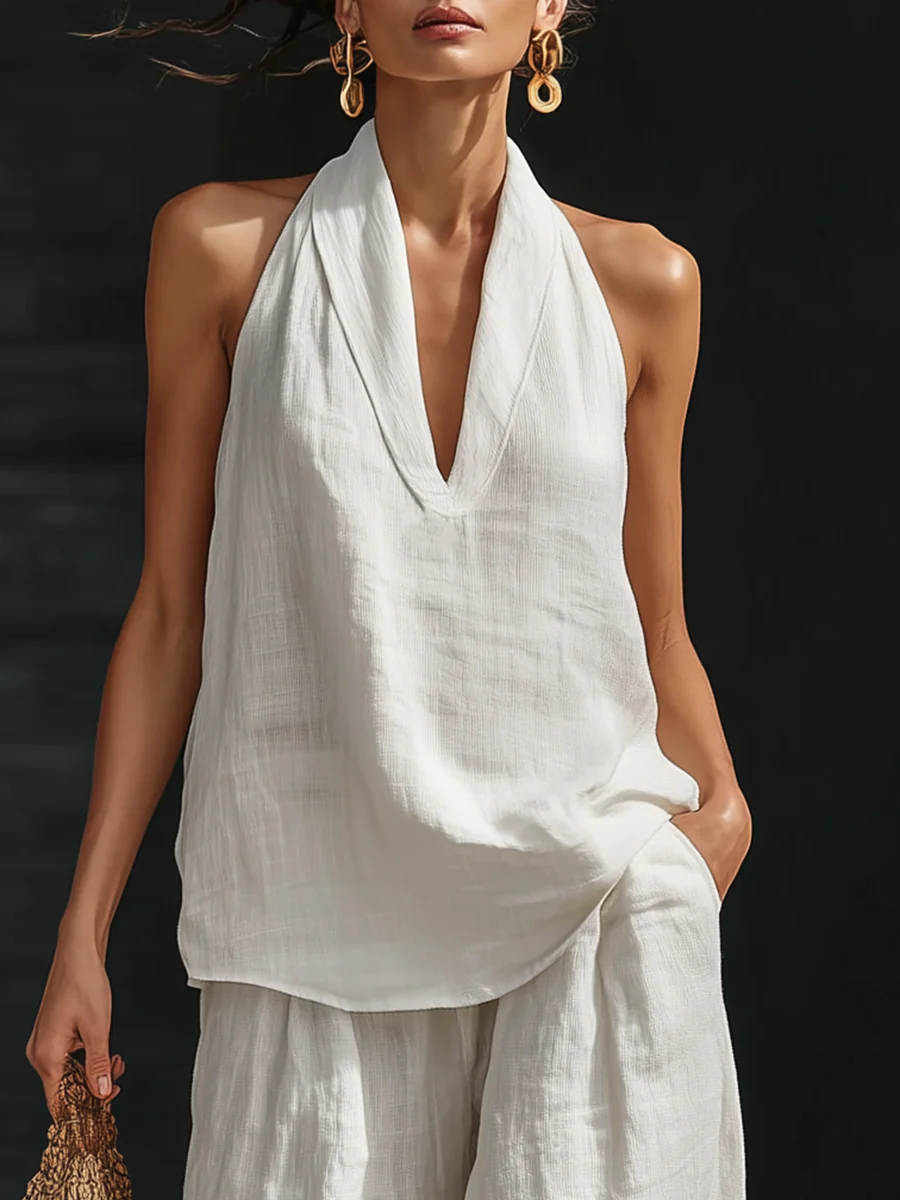 Zoë | Top smanicato con scollo a V