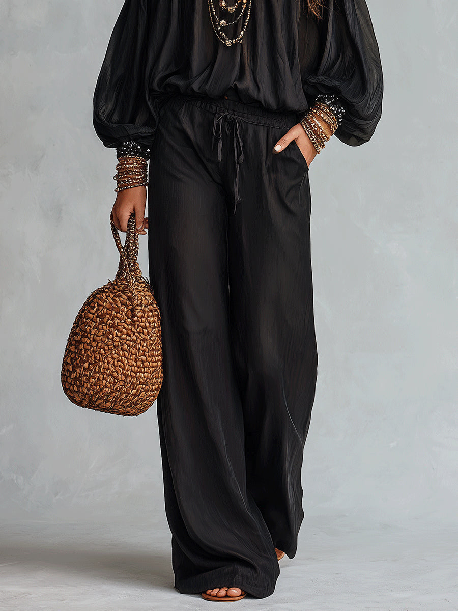 Marisol | Sequined Off-Shoulder Trouser Set
