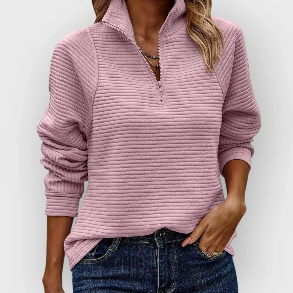 Josephine | Elegant Half-Zip Jumper