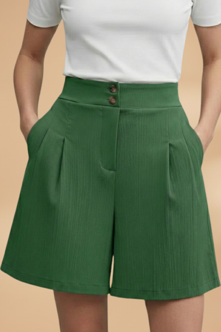Stephanie | Casual Button-Front Shorts