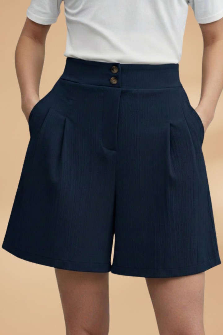 Stephanie | Casual Button-Front Shorts