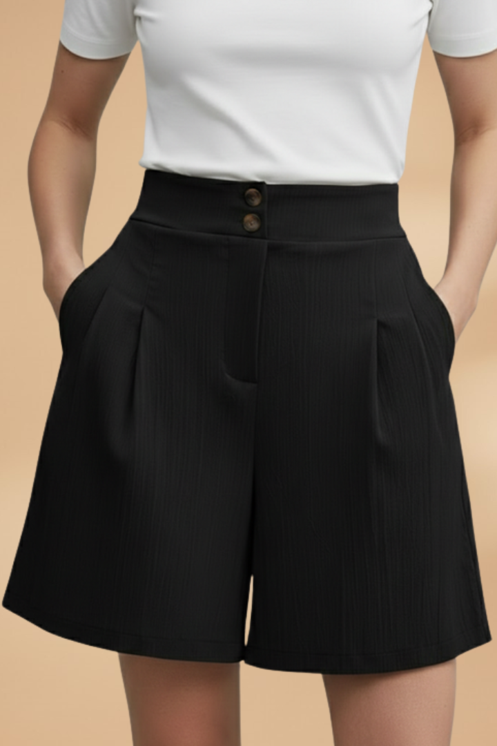 Stephanie | Casual Button-Front Shorts