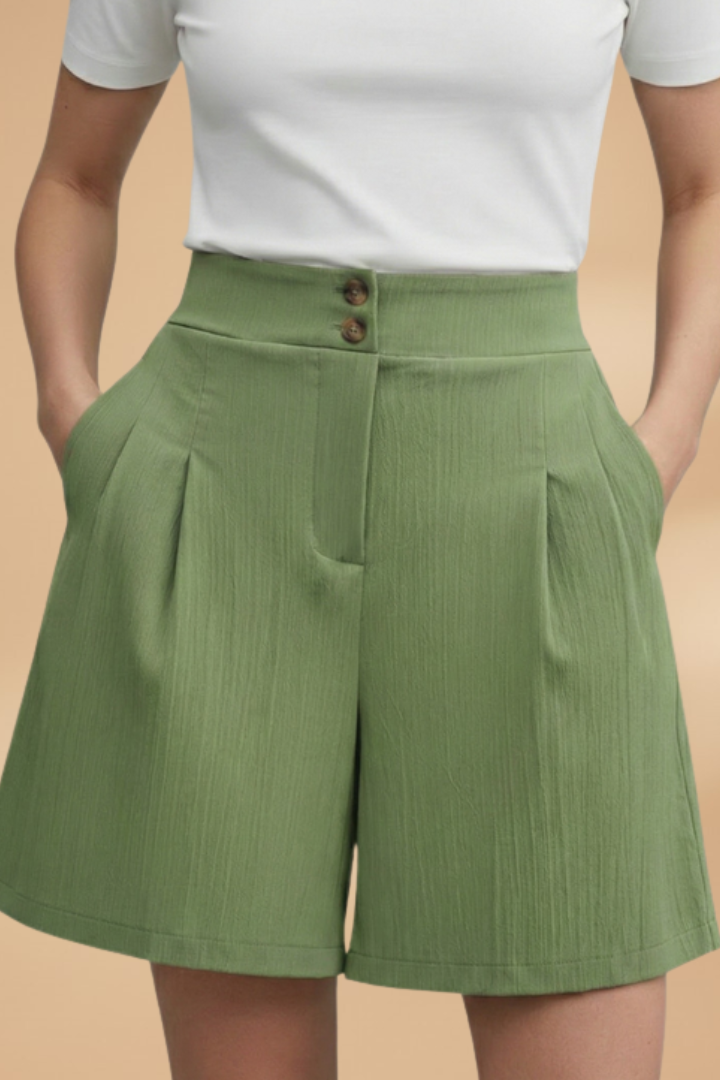 Stephanie | Casual Button-Front Shorts