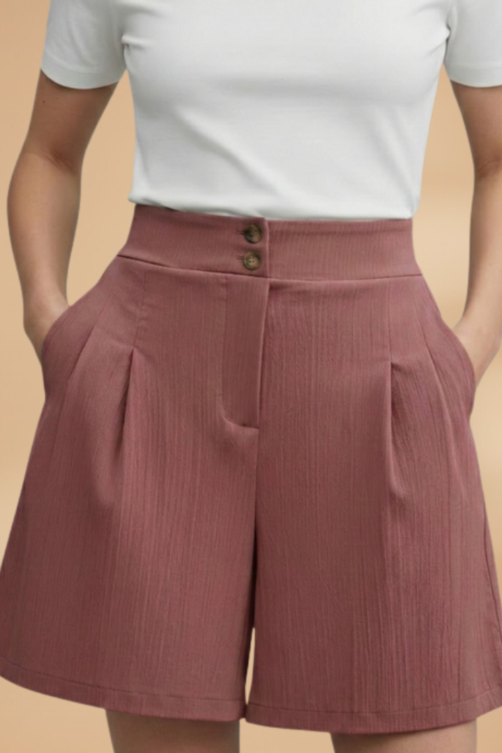 Stephanie | Casual Button-Front Shorts