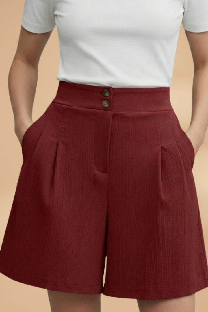 Stephanie | Casual Button-Front Shorts
