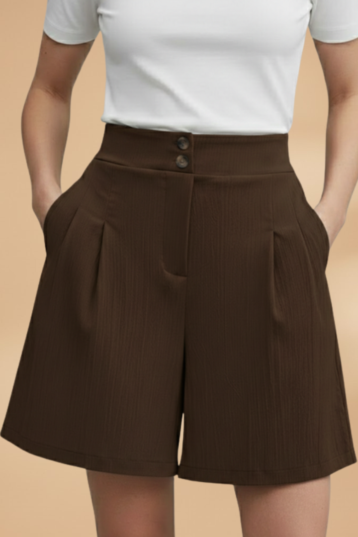 Stephanie | Casual Button-Front Shorts