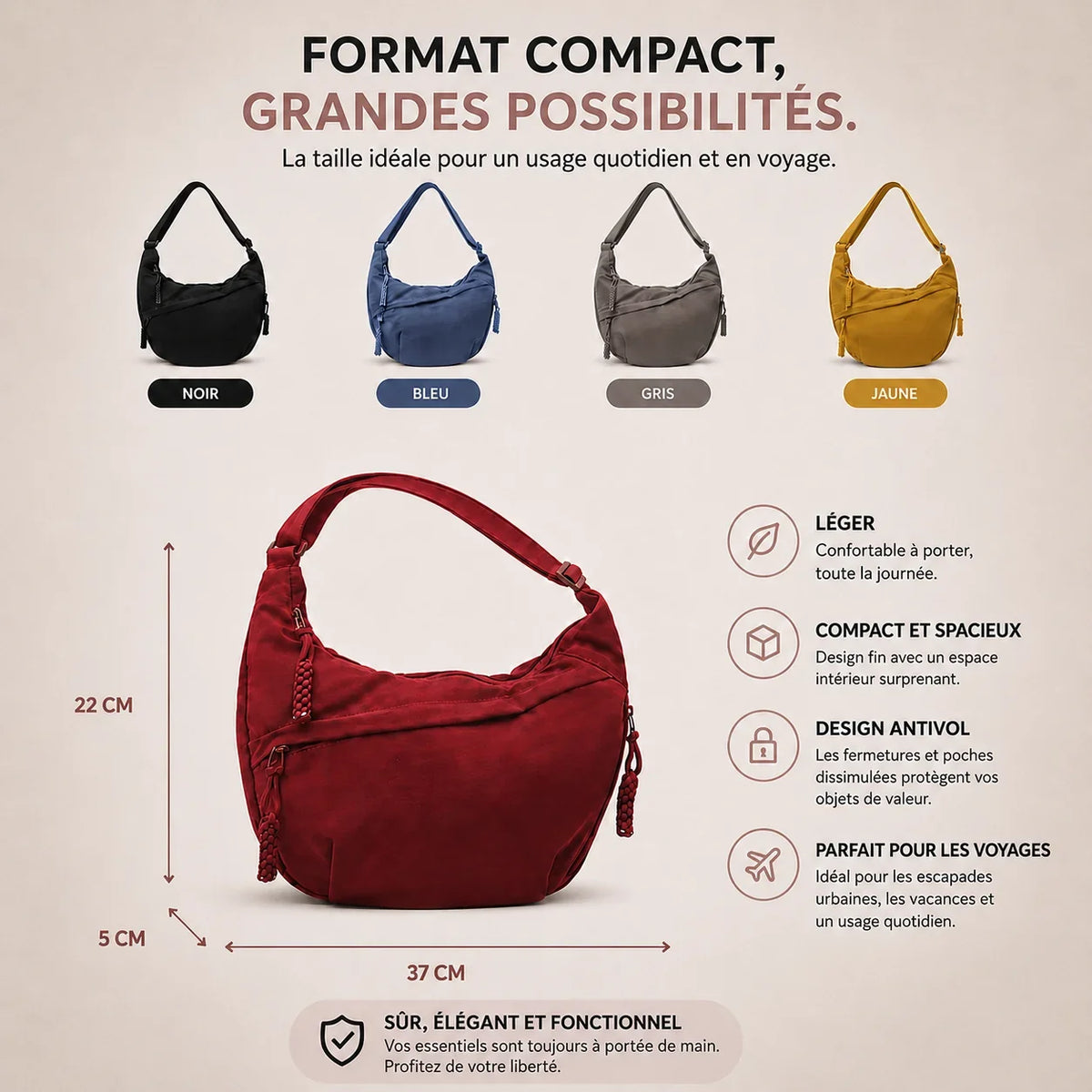Aria | Black Shoulder Bag