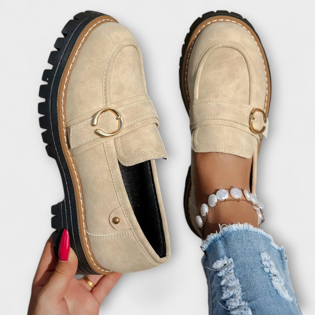 Lora | Casual Round-Toe Moccasins
