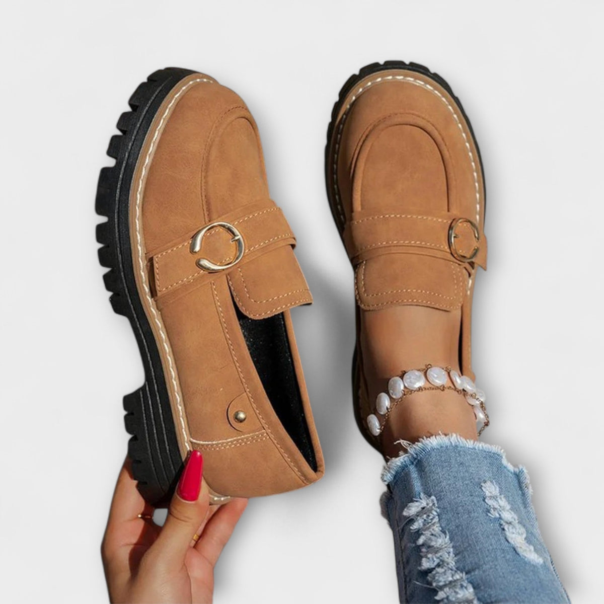 Lora | Casual Round-Toe Moccasins