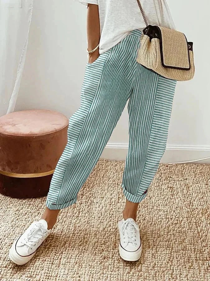 Celia | Pantaloni classici a righe in cotone