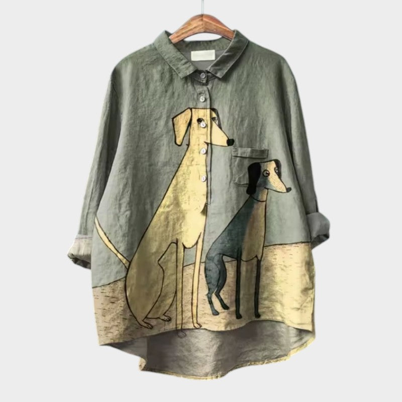 Astrid | Blusa elegante in lino dal taglio classico
