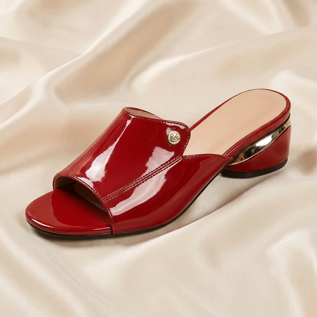 Lena | Shiny Patent Open-Toe Heels for a Polished Look