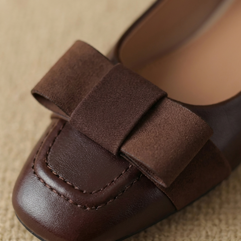 Anna | Ballerine con fiocco in pelle