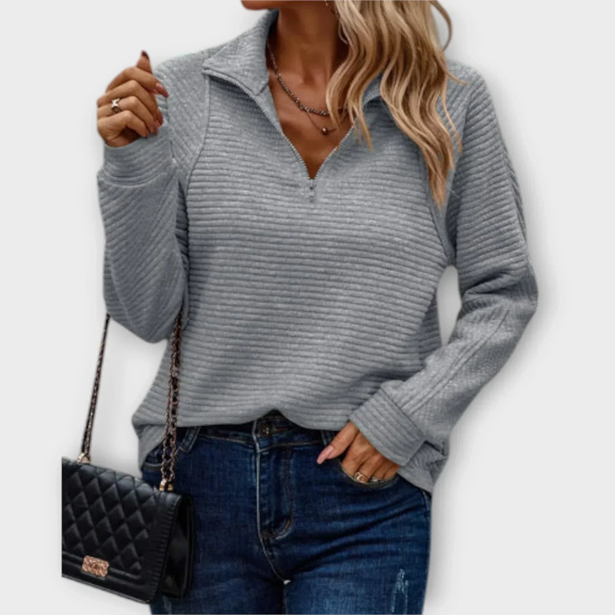 Josephine | Elegant Half-Zip Jumper