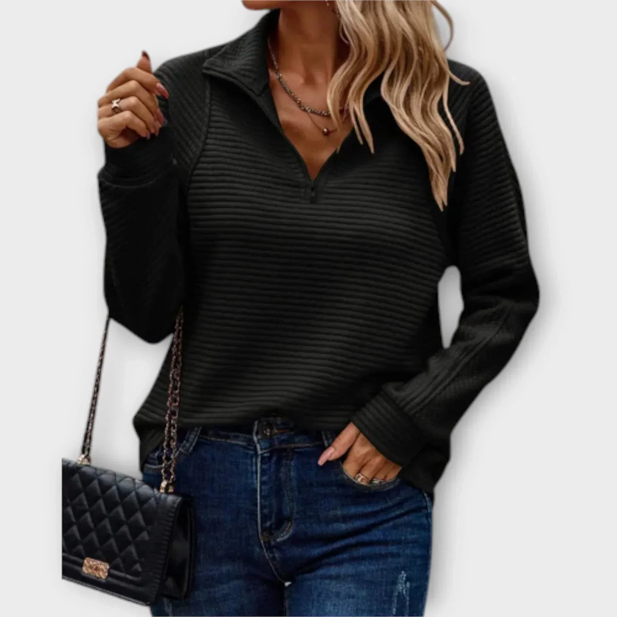 Josephine | Elegant Half-Zip Jumper