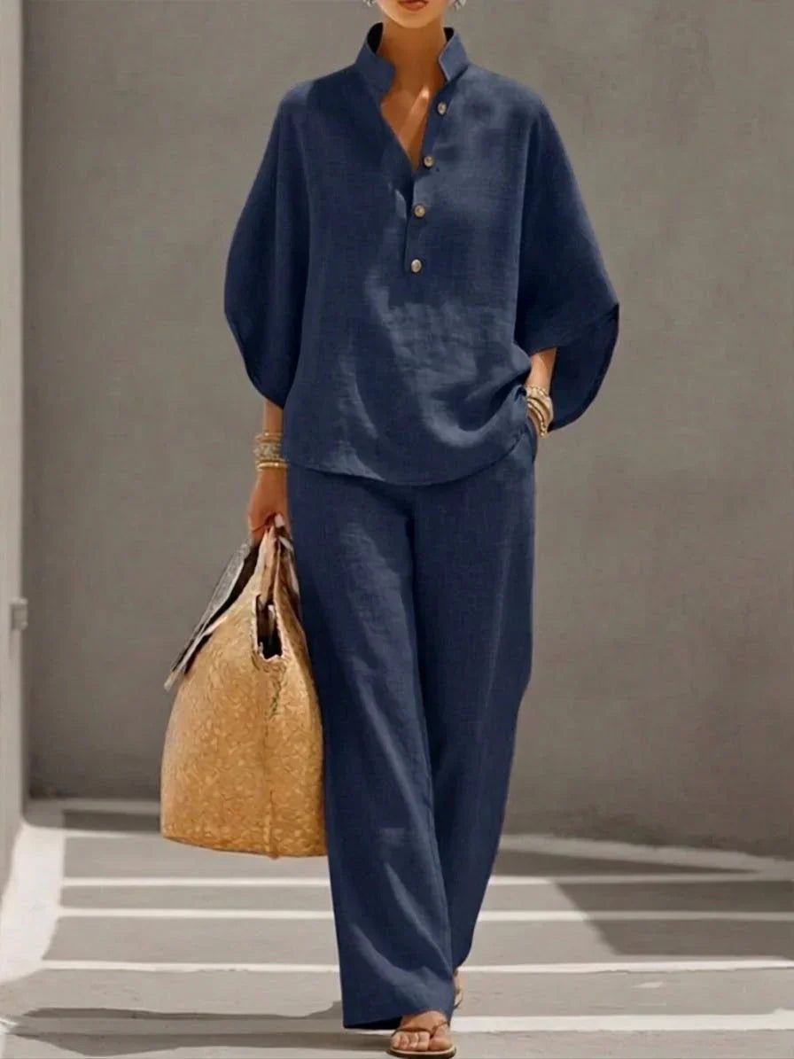 Maribel | Completo elegante e fluido con maniche a pipistrello e pantaloni ampi