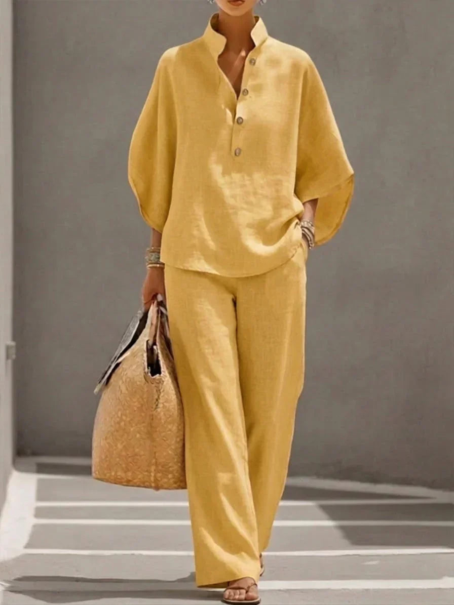 Maribel | Completo elegante e fluido con maniche a pipistrello e pantaloni ampi