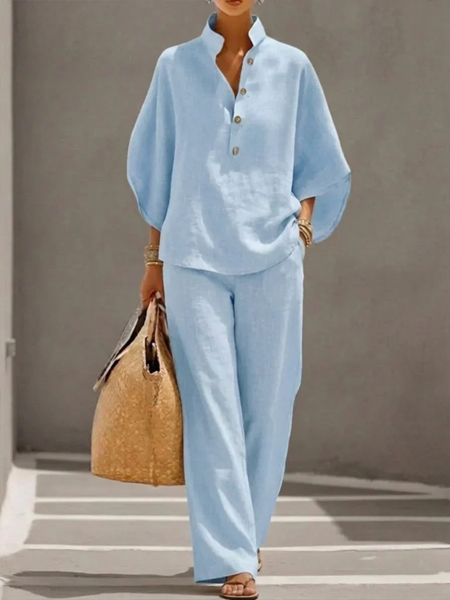 Maribel | Completo elegante e fluido con maniche a pipistrello e pantaloni ampi
