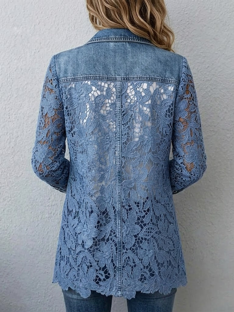 Lacinda | Giacca blazer con inserti in pizzo floreale
