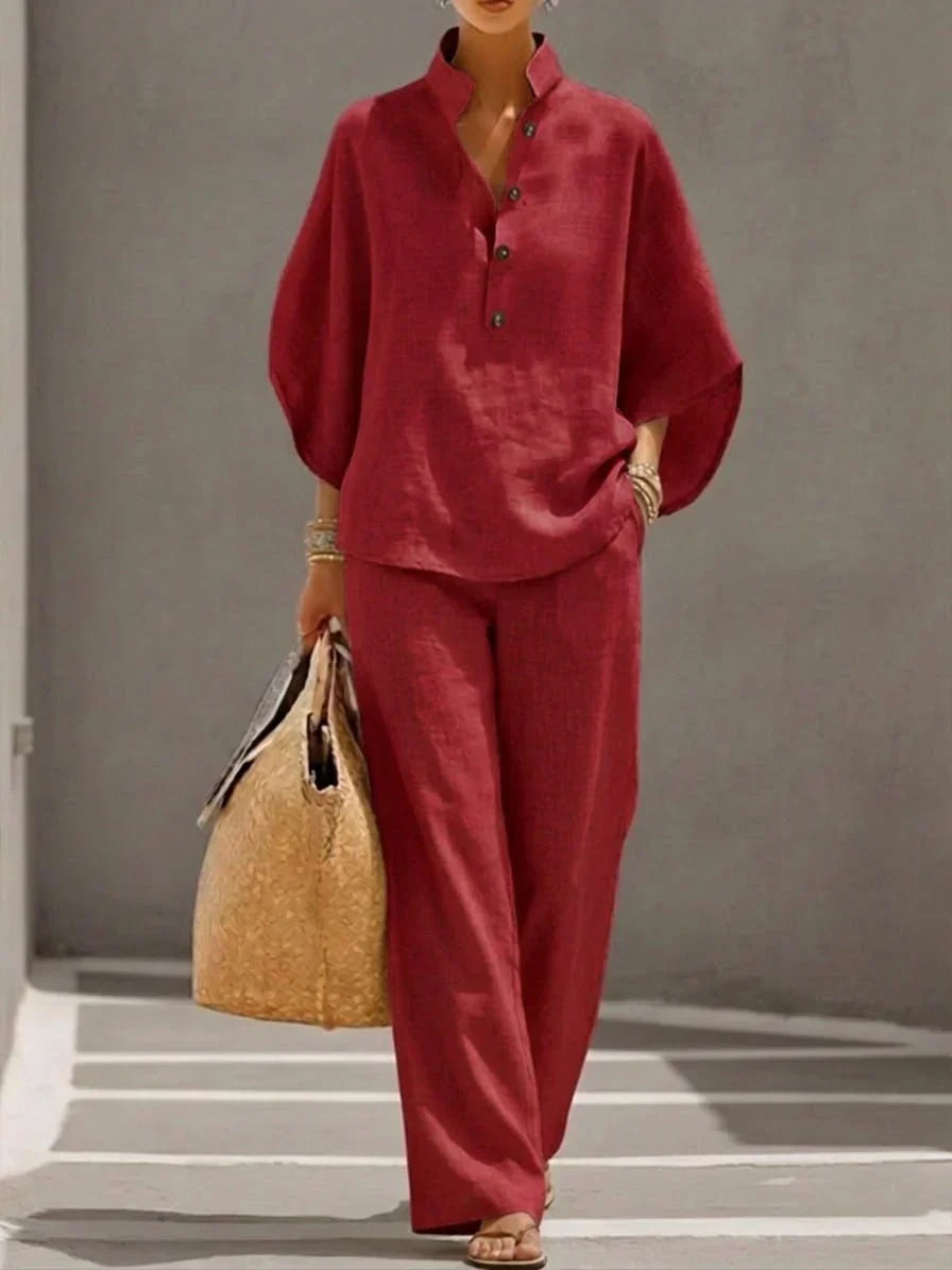 Maribel | Completo elegante e fluido con maniche a pipistrello e pantaloni ampi