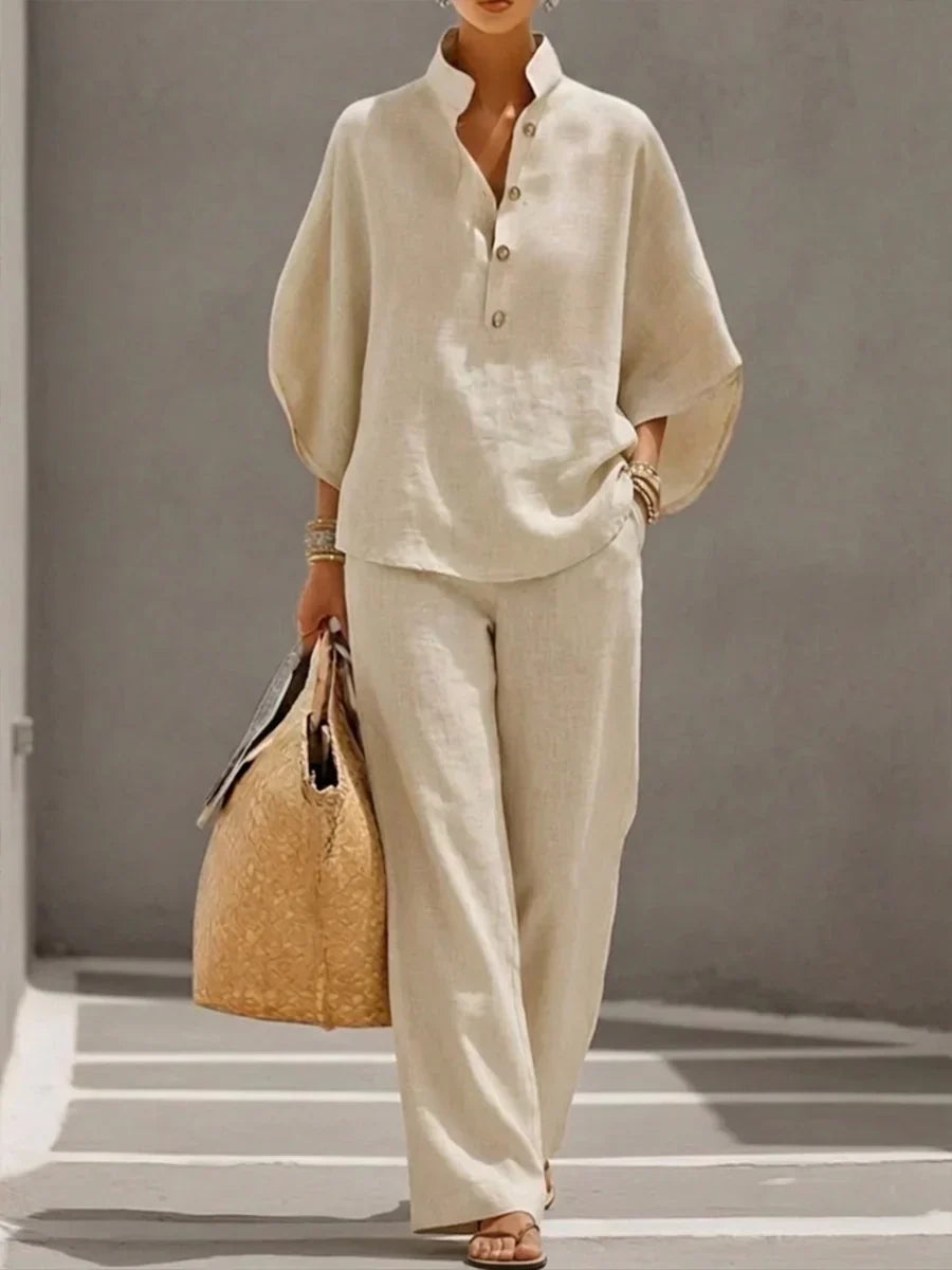 Maribel | Completo elegante e fluido con maniche a pipistrello e pantaloni ampi