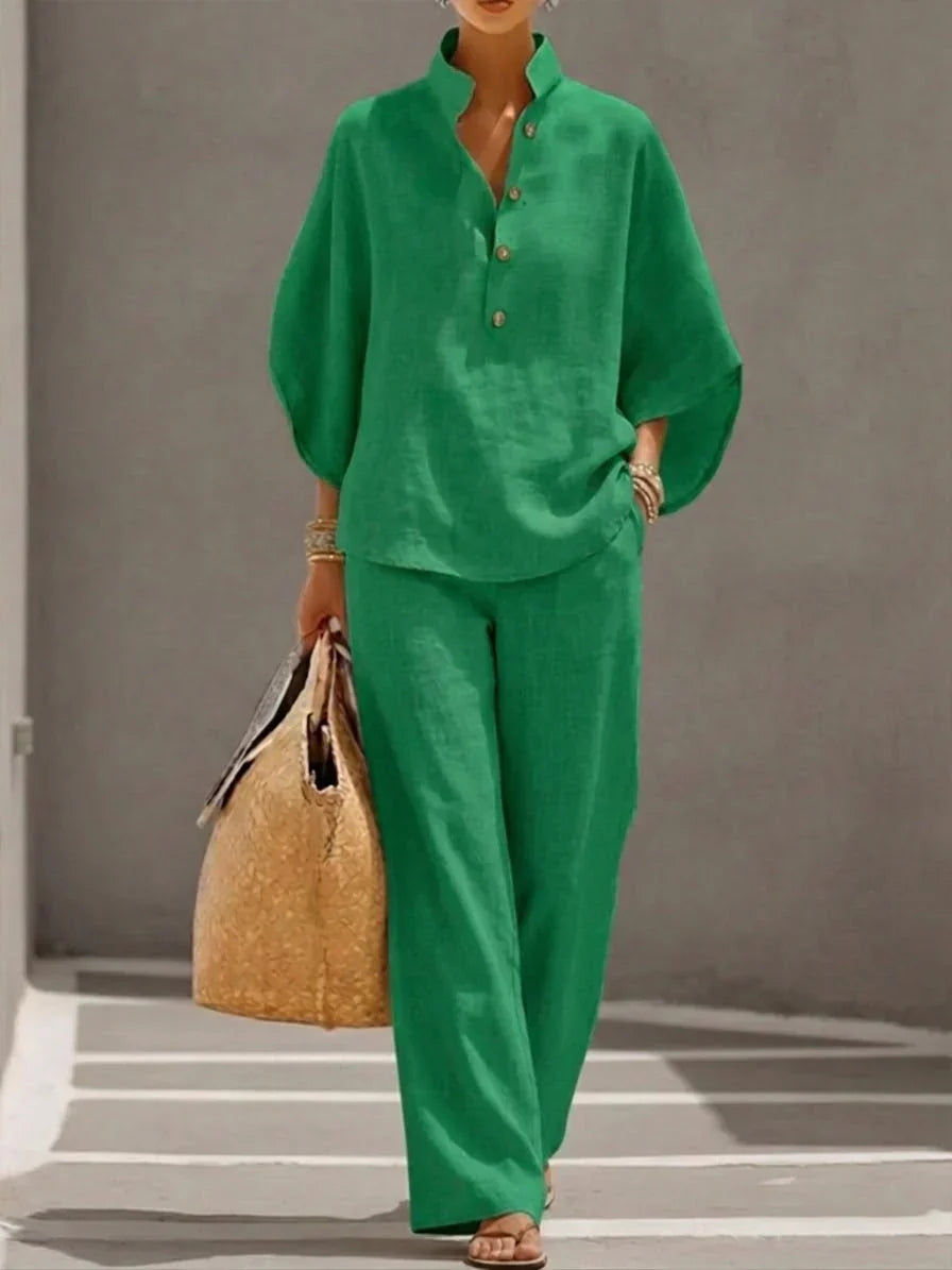 Maribel | Completo elegante e fluido con maniche a pipistrello e pantaloni ampi