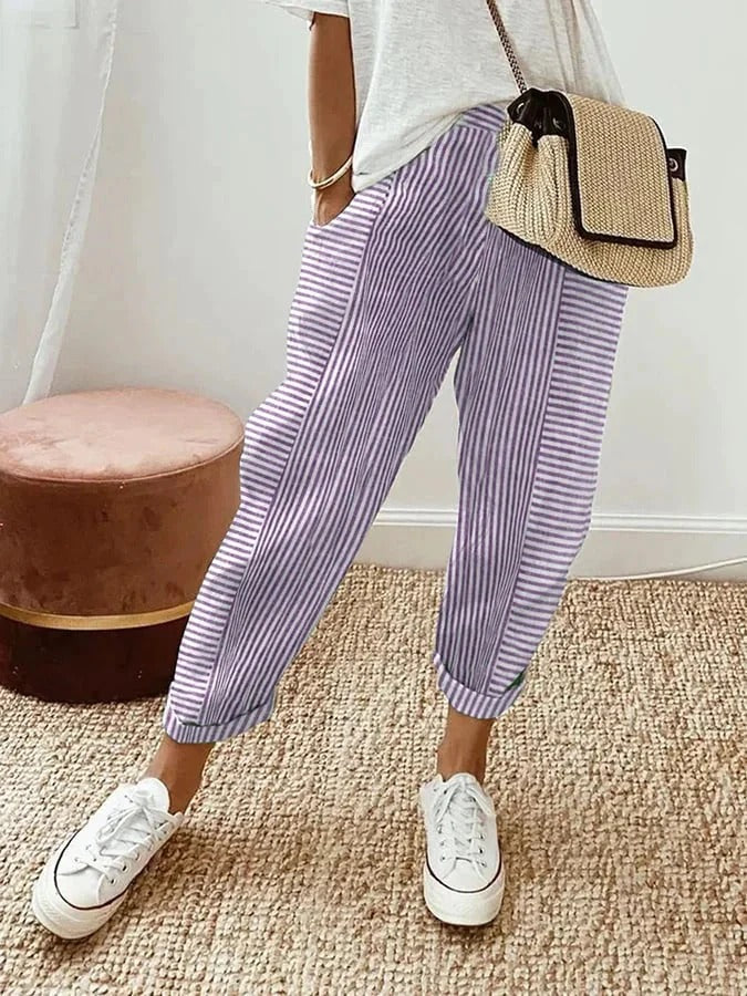 Celia | Pantaloni classici a righe in cotone