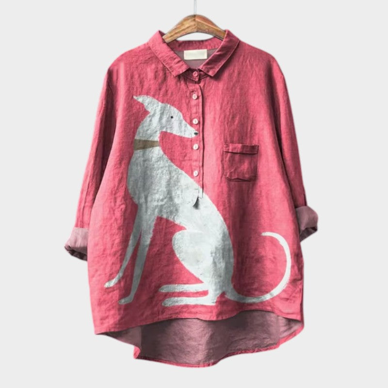 Astrid | Blusa elegante in lino dal taglio classico