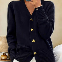 Lyddia | Cardigan con Bottoni a Forma di Cuore