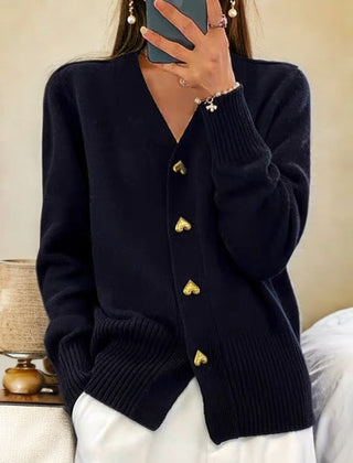 Lyddia | Cardigan con Bottoni a Forma di Cuore