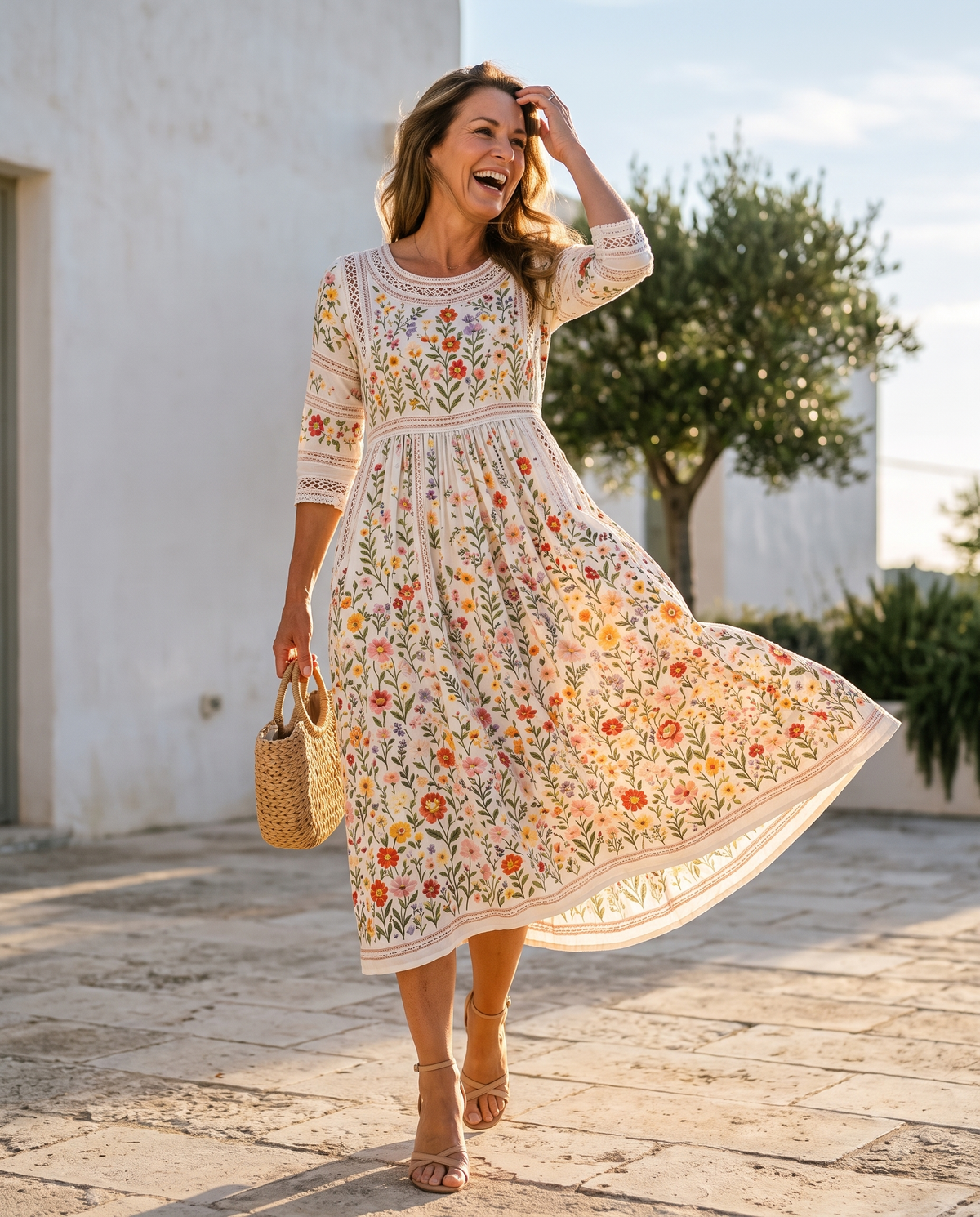 Vestito midi Wildflower Meadow Charm